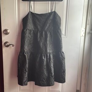 J Crew Black Damask Mini Black Dress